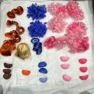 LOL Surprise doll hair pieces velcro wig accessories lot of 27 pieces